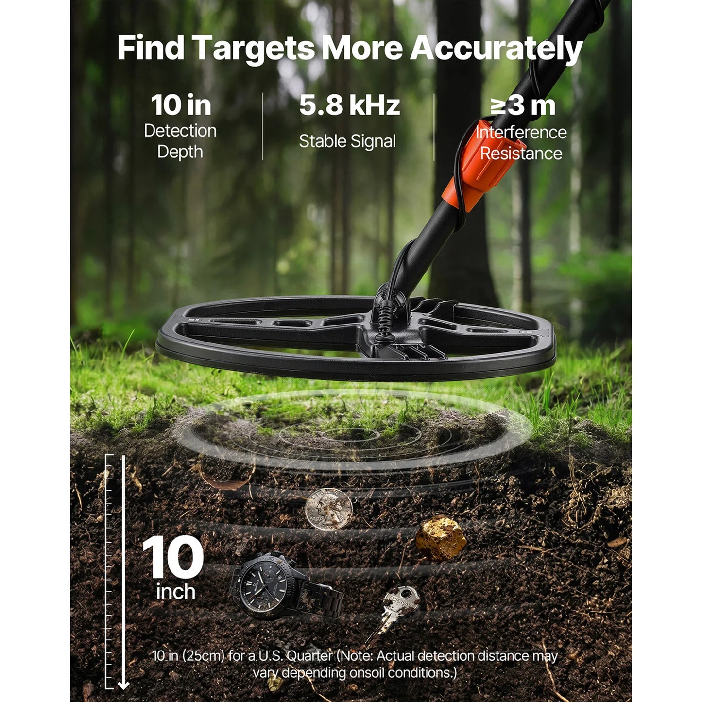 VEVOR Metal Detector For Adults High Accuracy Gold Treasure Hunt