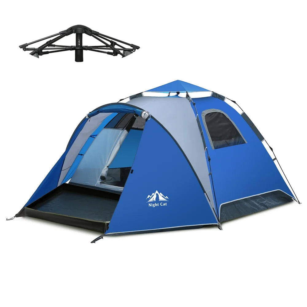 Night Cat Pop Up Tent For 2-3 Persons With Rainfly