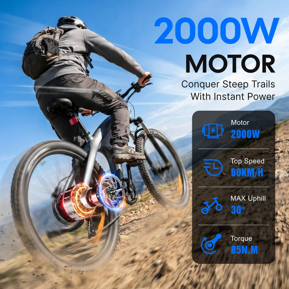 HUANCI Q5 Mountain Electric Bike 48V 20Ah Hydraulic Disc Ebike