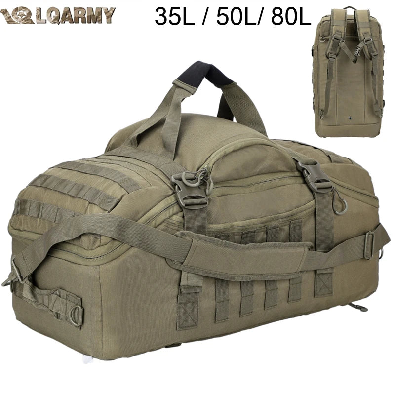 LQARMY Outdoor Mountaineering Bag MOLLE Tactical Backpack Hiking Duffel Bag