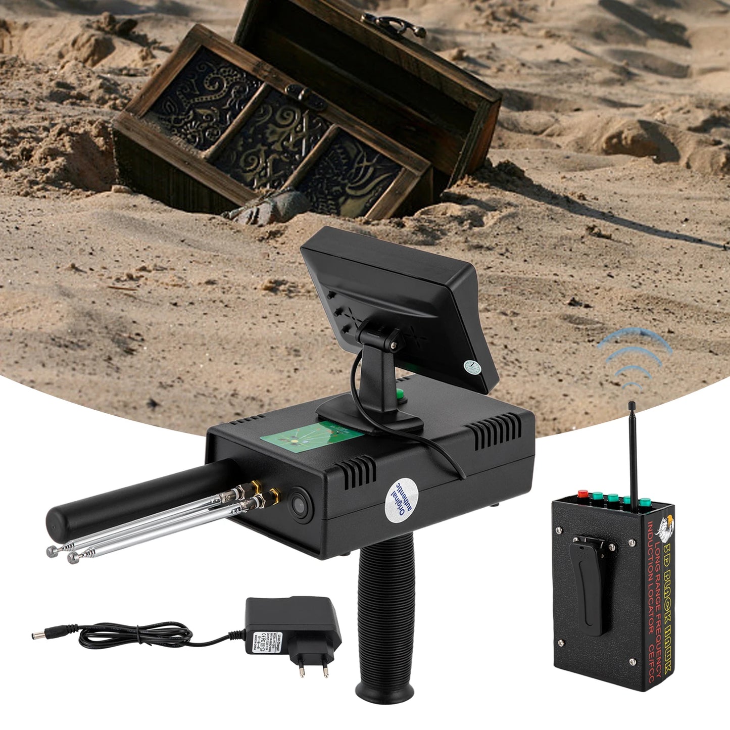 Metal Detector With 3D LED Display Remote Underground Treasure Scanner