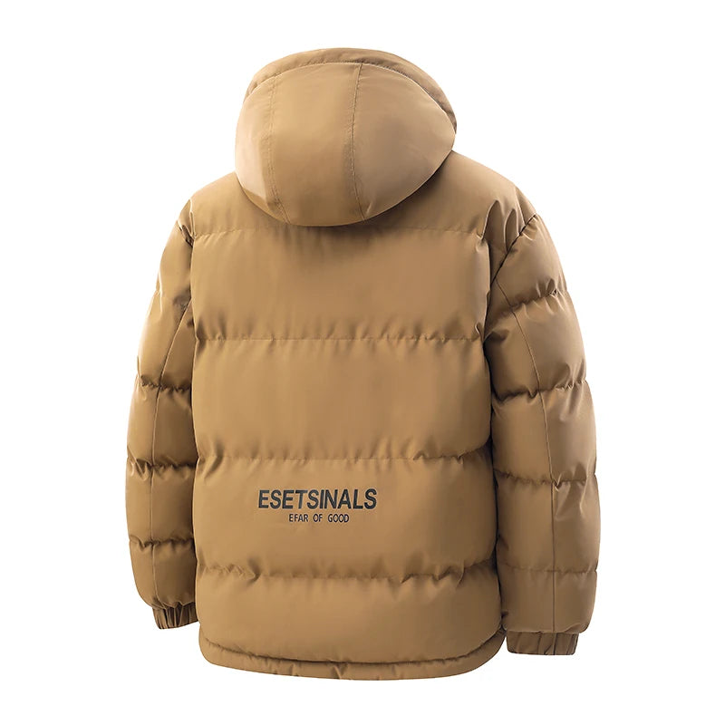 TAUVSEDI Men's Waterproof Windproof Hooded Puffer Jacket for Outdoor Wear
