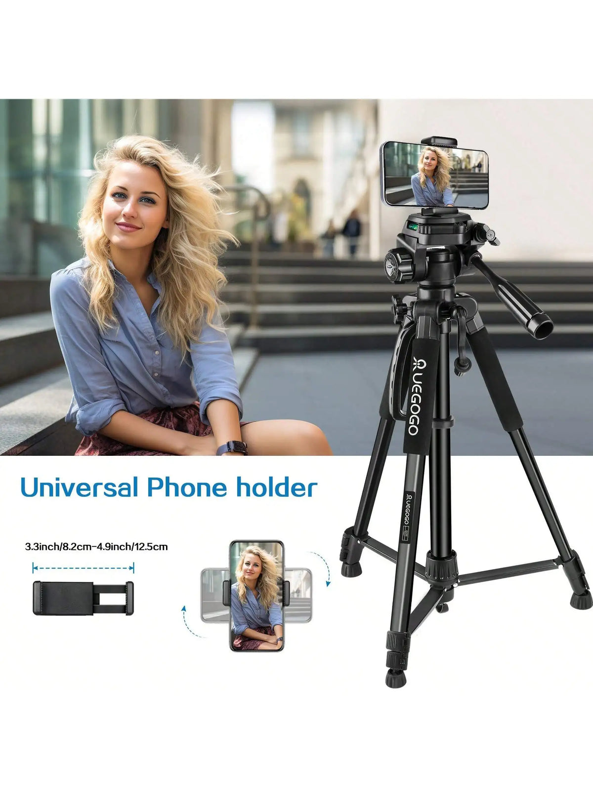 Uegogo Professional Aluminum Camera Tripod Stand For Photography And Video