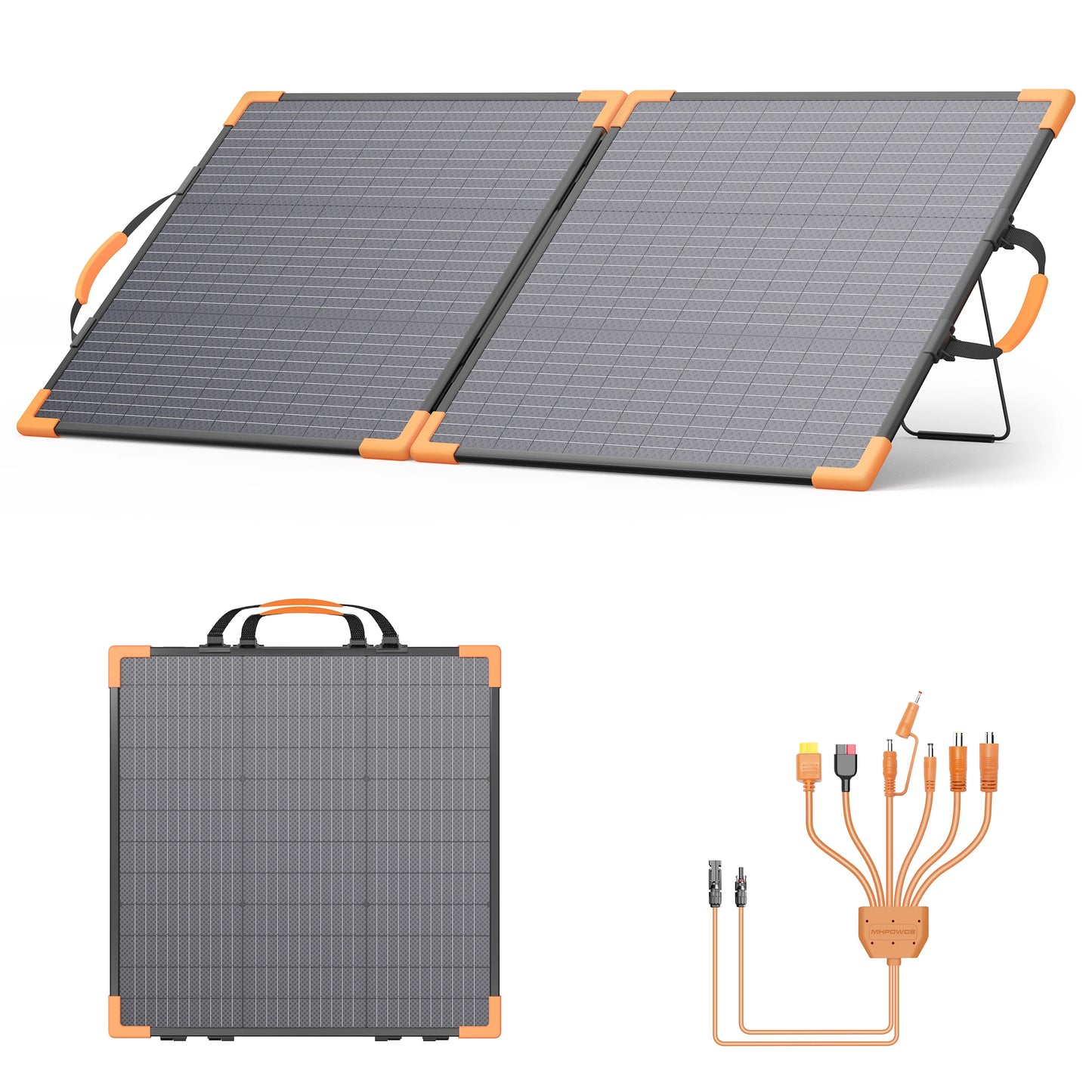 MHPOWOS Foldable Solar Charger 200W Bifacial IP68 For Camping