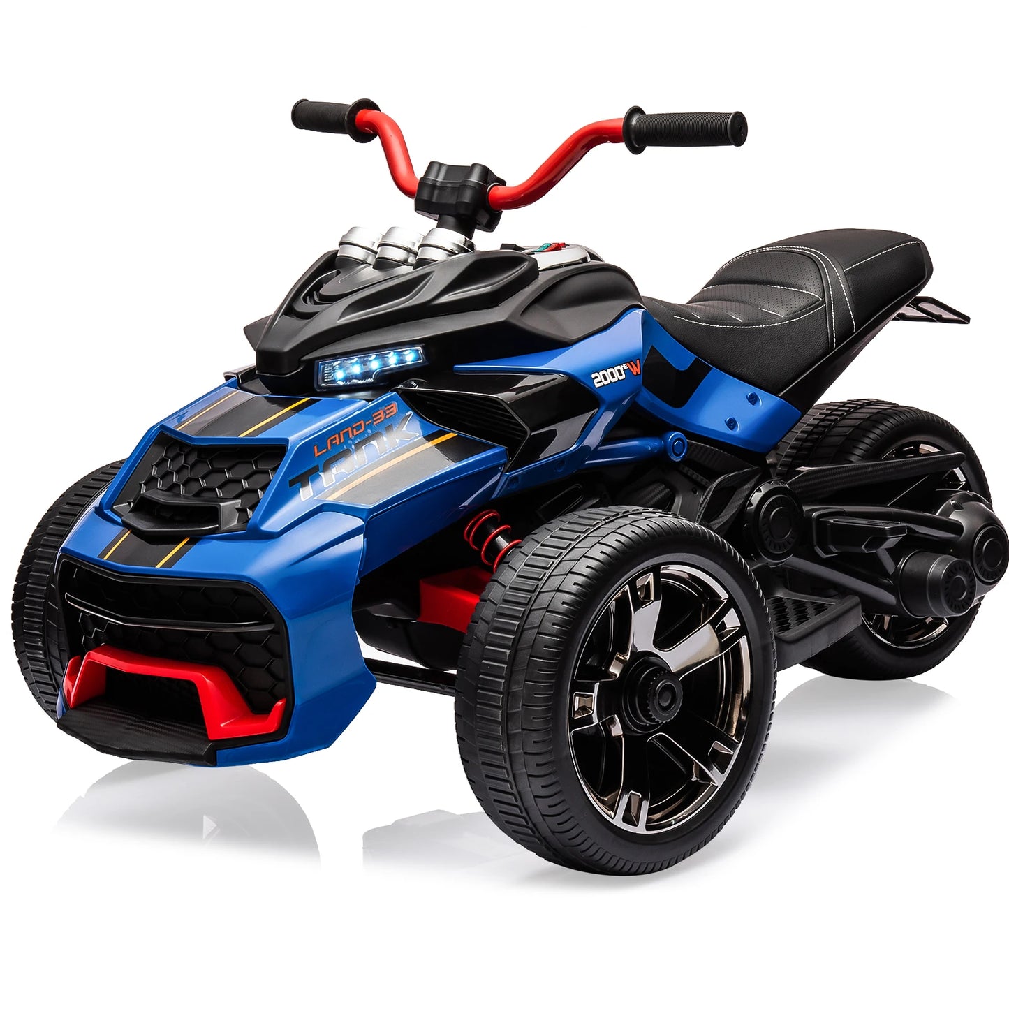 HiMISS 12V Kids Ride On ATV Three Wheel Electric Toy Car With LED Lights