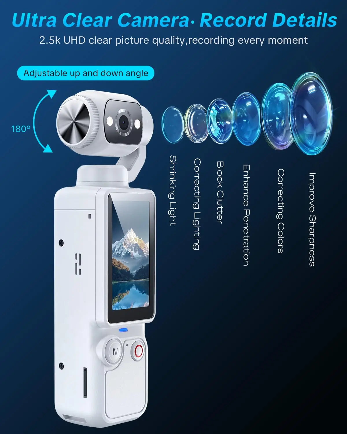W&O Portable 1MP Digital Camera With 4K Video And Rotating Lens