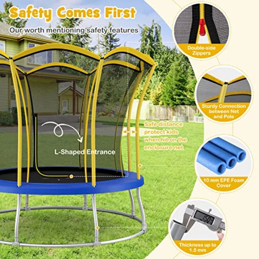 ASTM Approved Recreational Trampoline With All Round Enclosure Indoor Outdoor