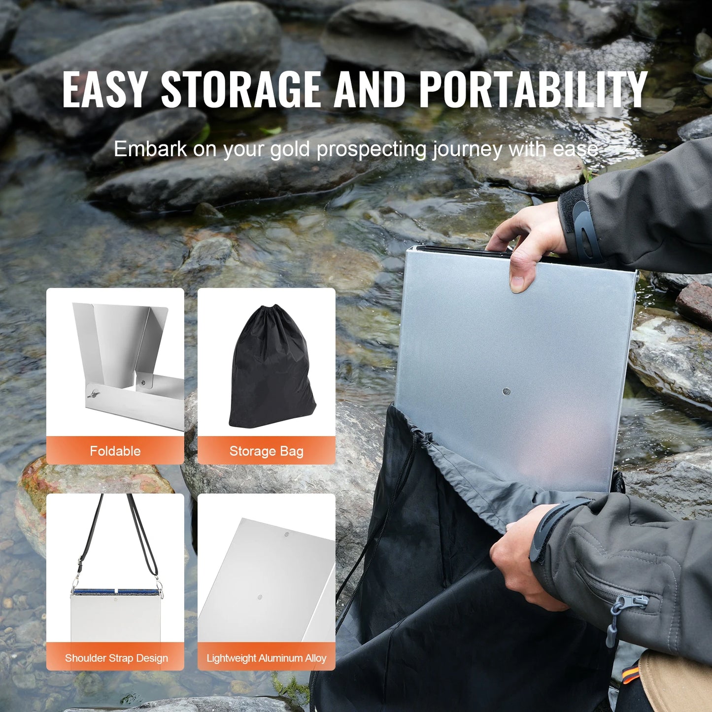 SucceBuy Gold Panning Kit With Sluice Box And Prospecting Accessories