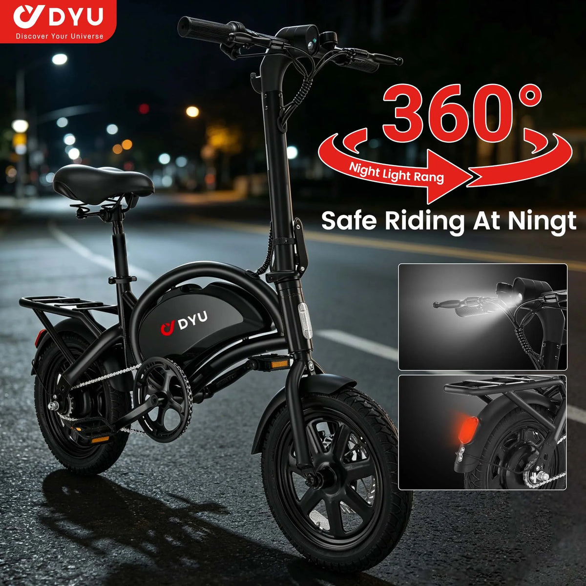 Dyu D3F Portable Folding Electric Bike With 500W Motor
