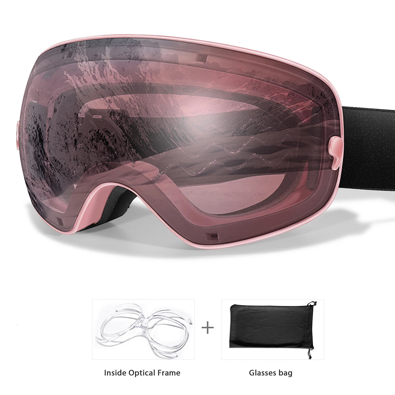Winter Ski Goggles UV400 Anti Fog Snowboard Eyewear With Bag