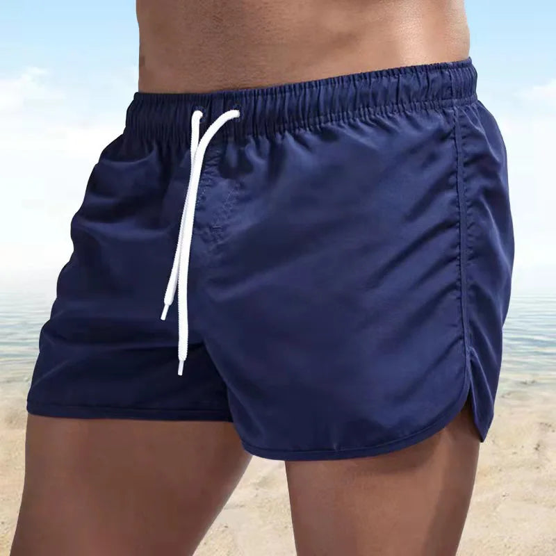 Men's Quick Dry Swim Shorts With Drawstring And Pockets