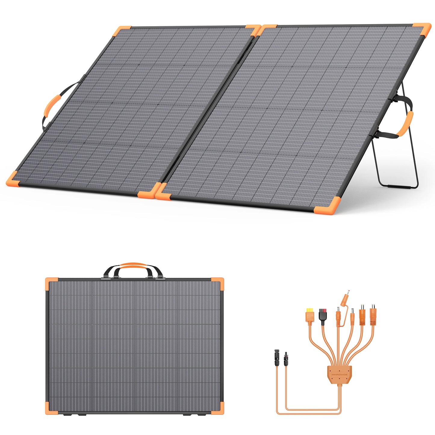 MHPOWOS Foldable Solar Charger 200W Bifacial IP68 For Camping