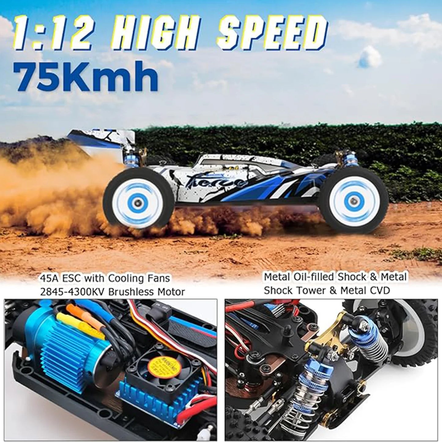 WLtoys 124017 V2 Brushless One Twelfth RC Car Independent ESC
