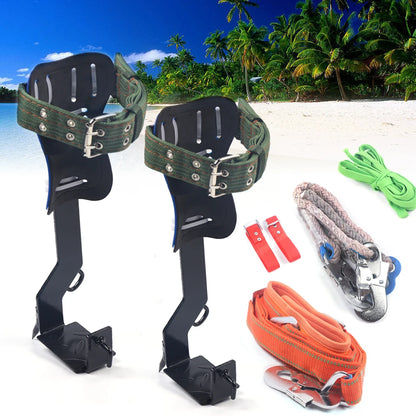 Tree Climbing Spikes Gear for Tree Work-Adjustable Belt Lanyard Rope Rescue Belt 2 Gears,Portable Tree Climbing Kit
