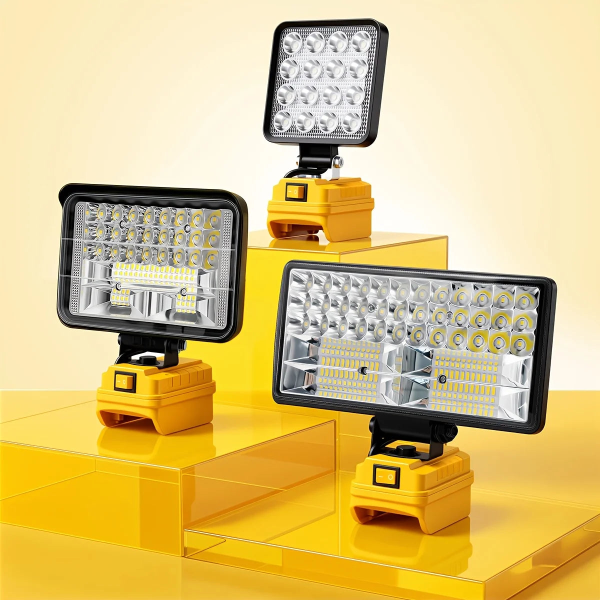 Outdoor LED Spotlight With Dual USB Ports For Dewalt 20V