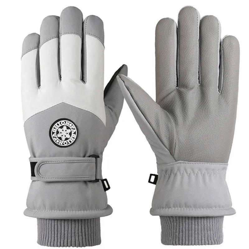 Winter Unisex Snowboard Ski Gloves PU Leather Waterproof Touch Screen