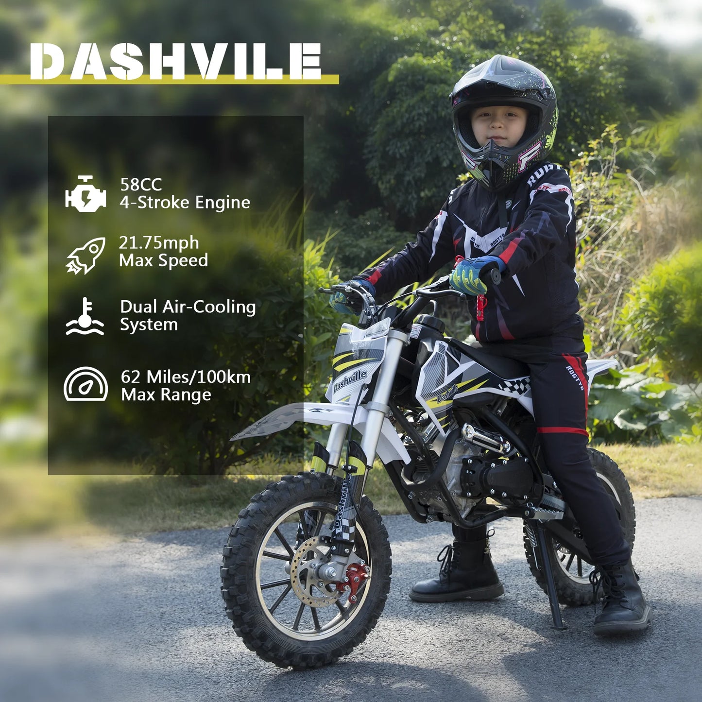 Gas Dirt Bike For Kids 4 Stroke Off Road Motocross Pit Bike