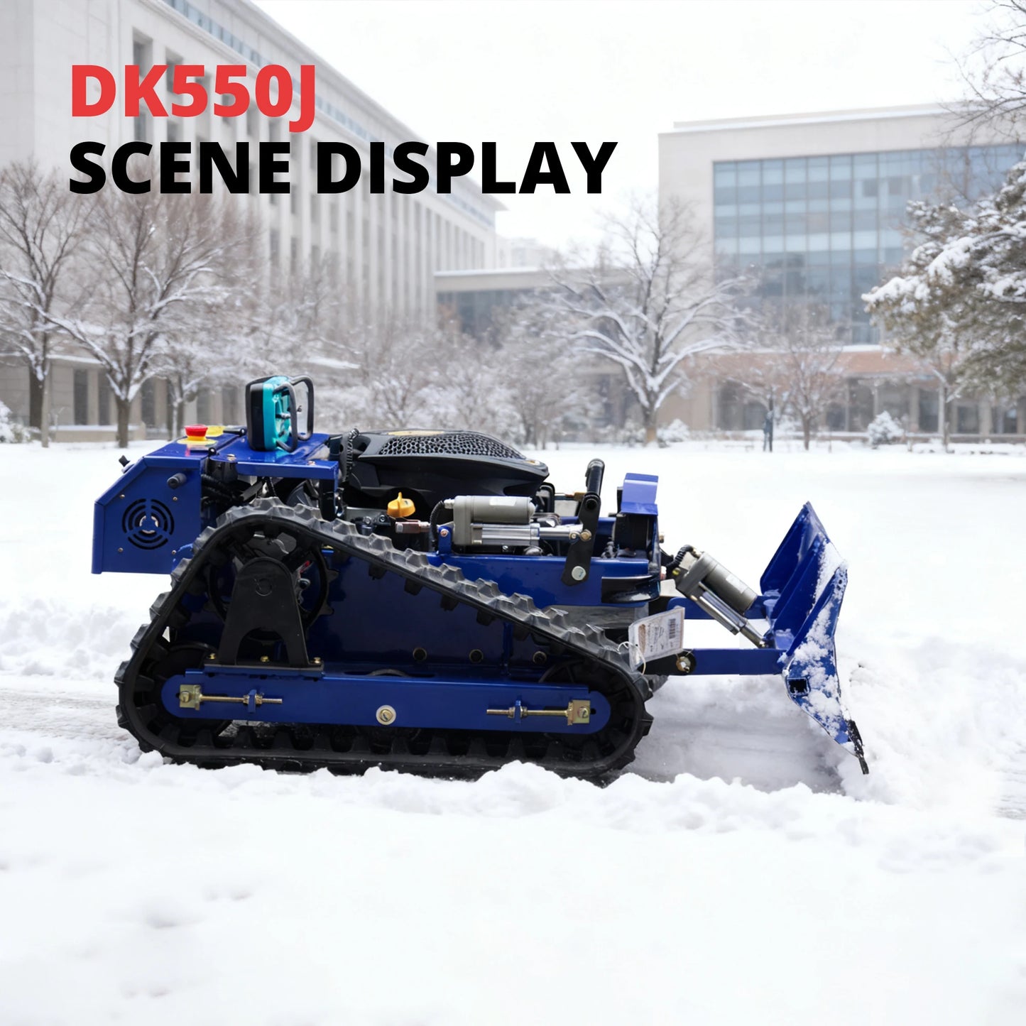 Remote Control Self Propelled Lawn Mower With Snow Shovel Rechargeable