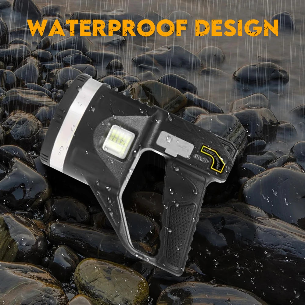 Rechargeable Spotlight LED Handheld Flashlight With Built In Power Bank
