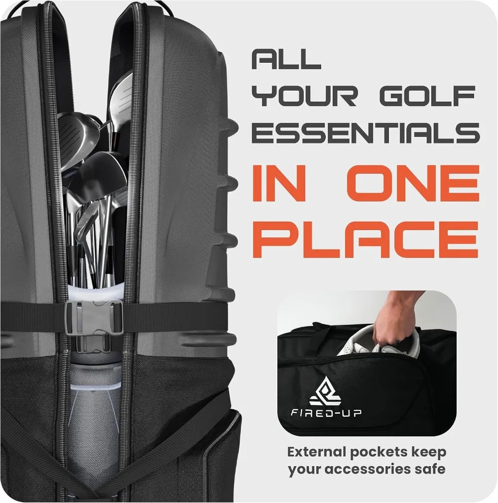 Hard Top Golf Travel Bag for Airlines with Wheels