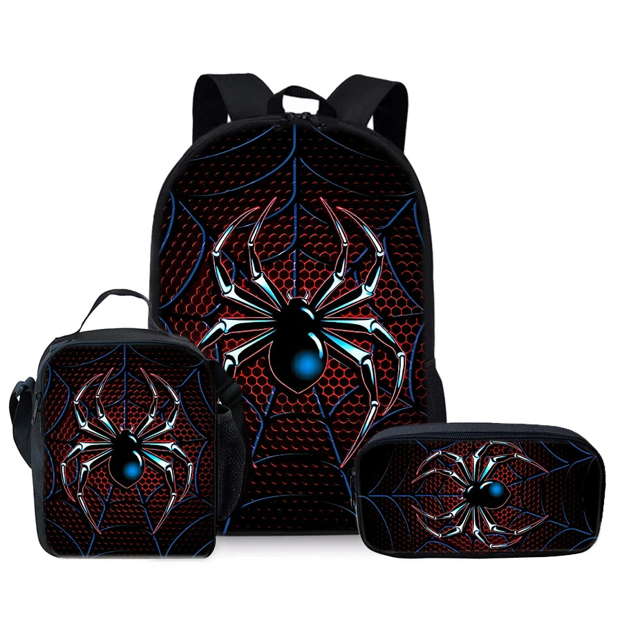 3D Spider Cartoon Pattern School Backpack For Children