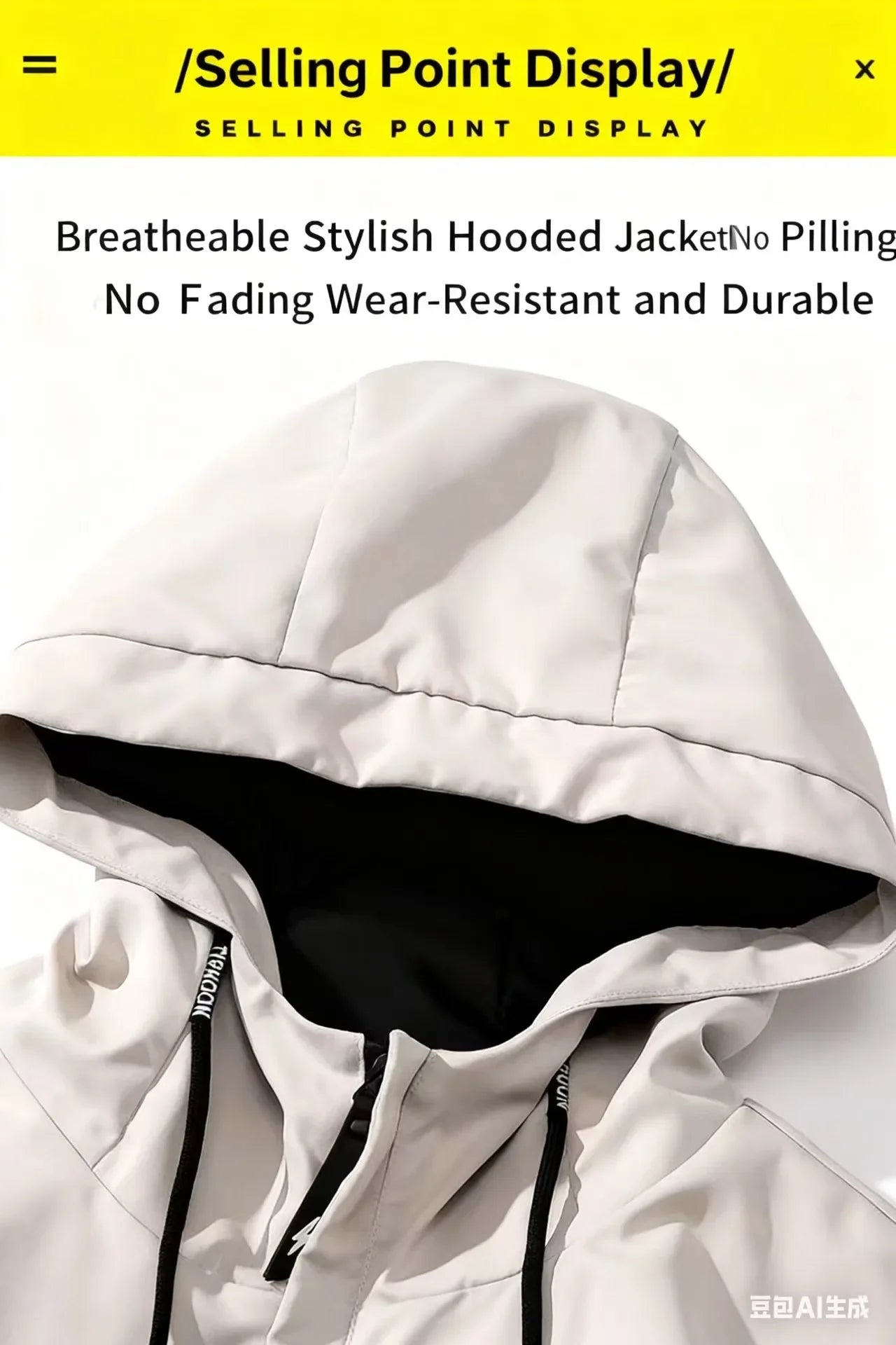 Men's Casual Hooded Zip Up Windbreaker Jacket