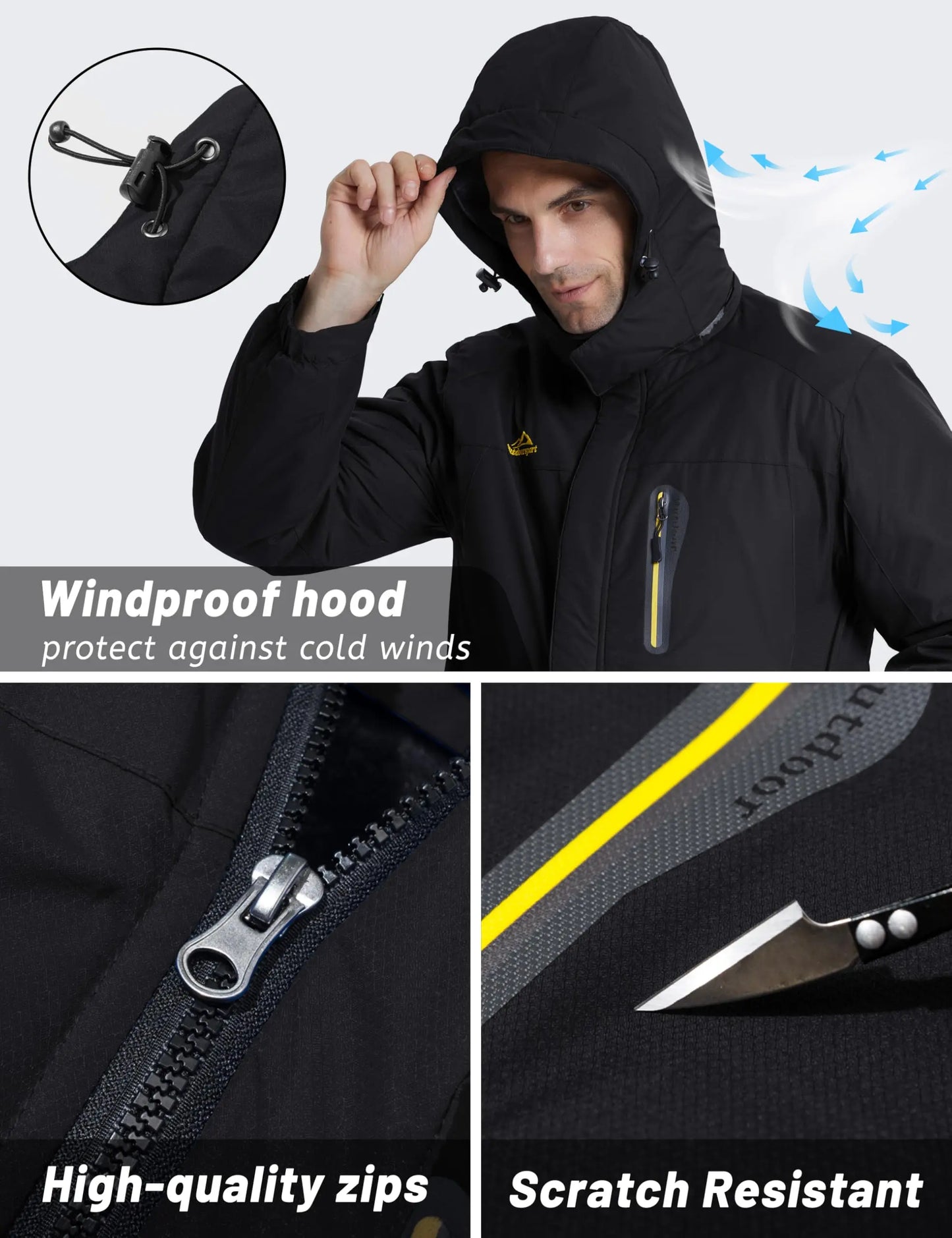 Cavva Men's Waterproof Fleece Lined Winter Parka Jacket