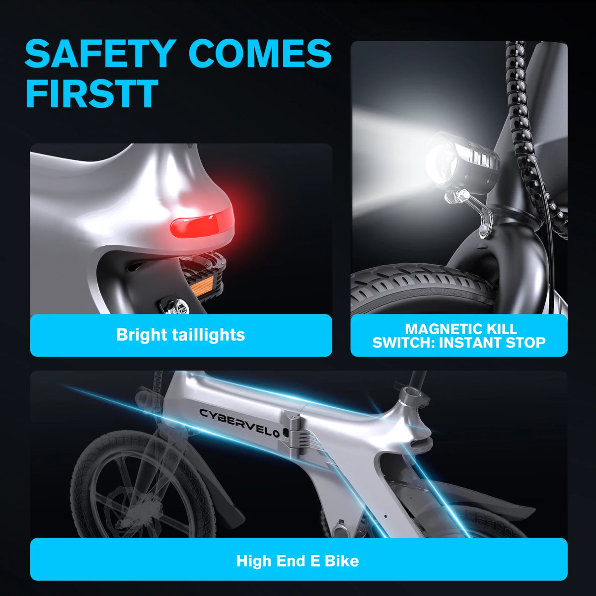 TALUSCONDOR Foldable Electric City Commuter Bike With Waterproof Battery