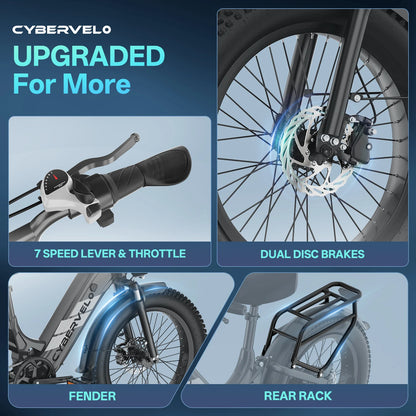CYBERVELO Step-Thru Electric Bike EK12 1500W 80 Miles
