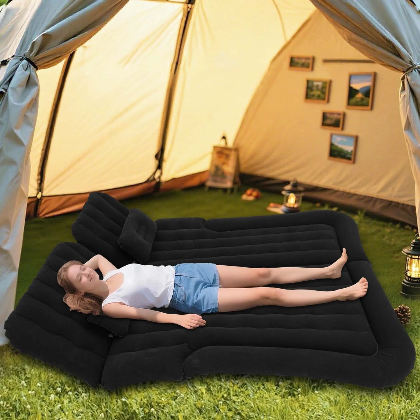 SUV Air Mattress With Pillows Thickened Inflatable Car Bed Set