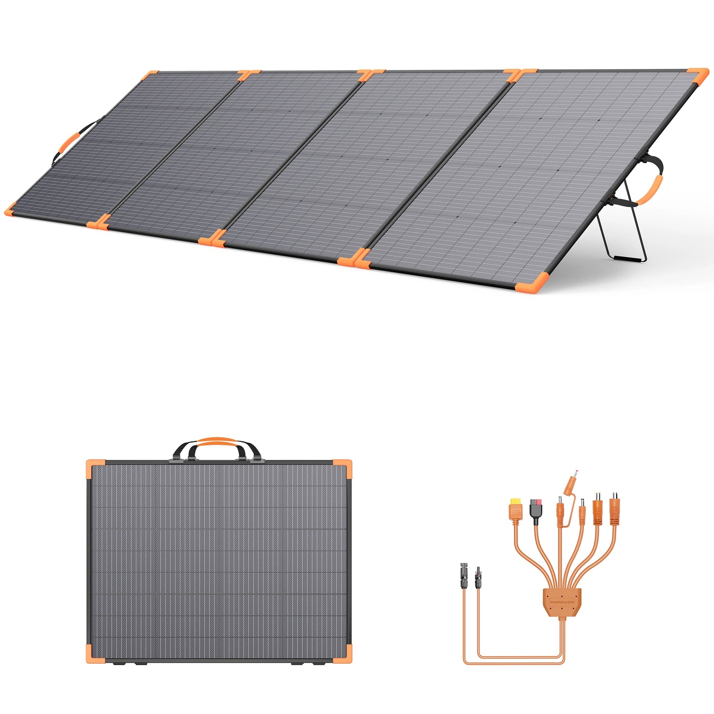MHPOWOS Foldable Solar Charger 200W Bifacial IP68 For Camping