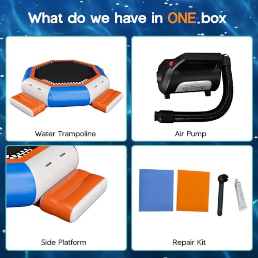 Inflatable Water Trampoline For Lakes Or Pools With Platforms