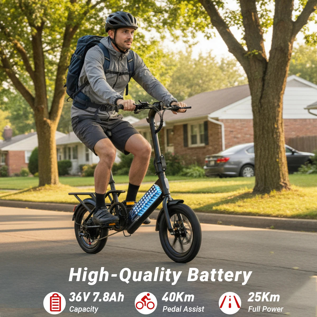 Dyu Folding City Electric Bicycle 500W Motor 36V Battery