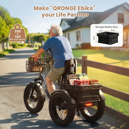 QRONGE Lava Electric Tricycle Folding Fat Tire Trike
