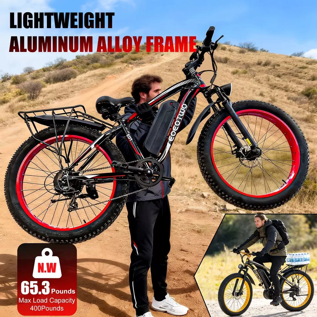 EOEOTWO 1500W Fat Tire Electric Bike All Terrain 34MPH
