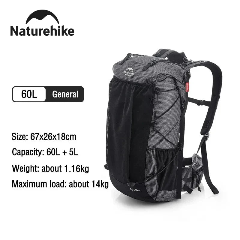 Naturehike Waterproof Hiking Backpack With Rain Cover And High Capacity