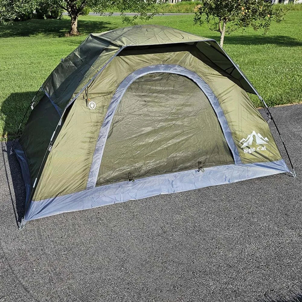 Night Cat Three To Four Person Waterproof Camping Tent With Rainfly Double Layer