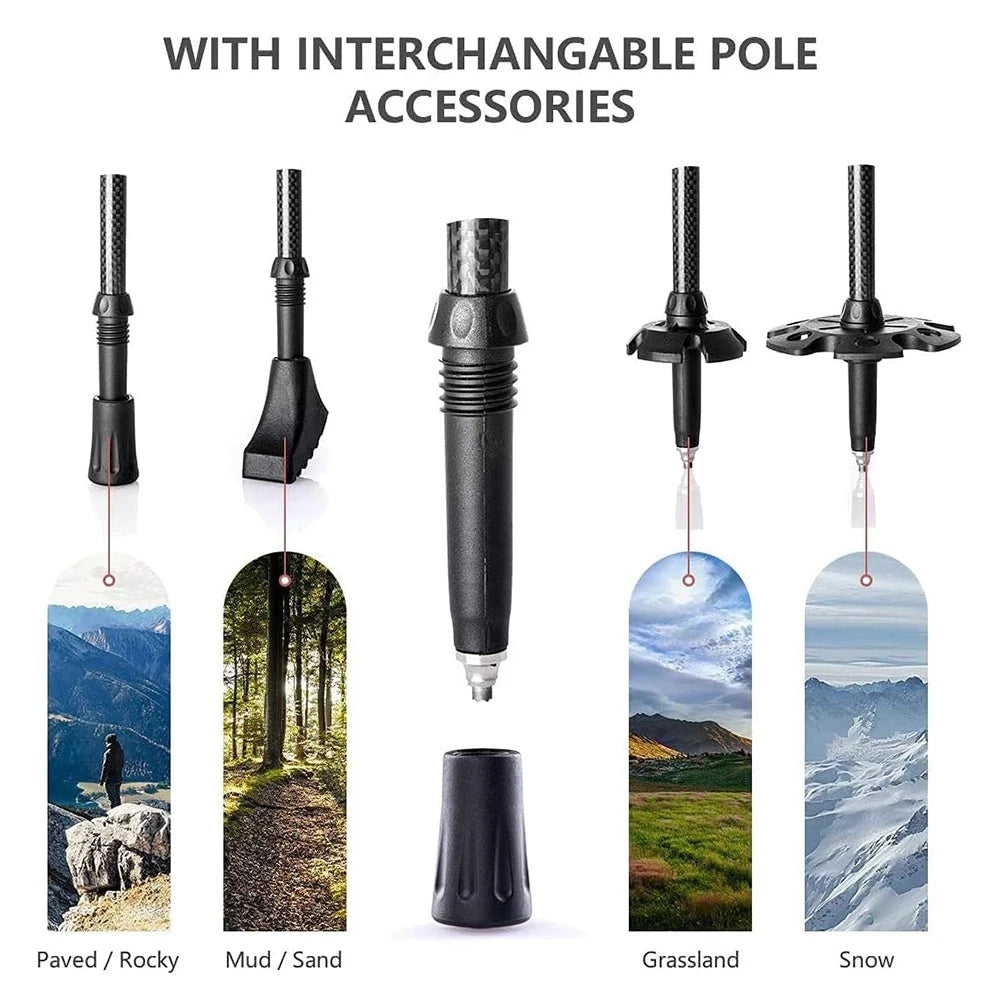 Naturehike Ultralight Carbon Fiber Trekking Poles Folding Telescopic