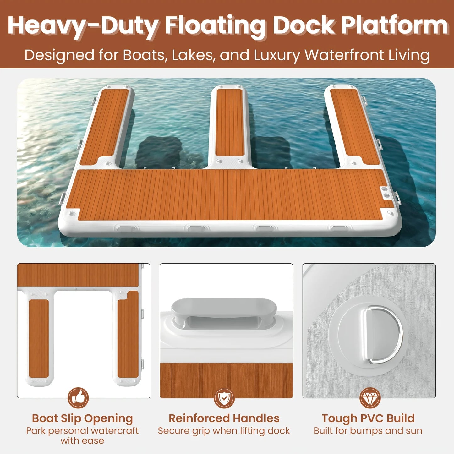 Inflatable Jet Ski Dock EShaped With Non Slip EVA Deck