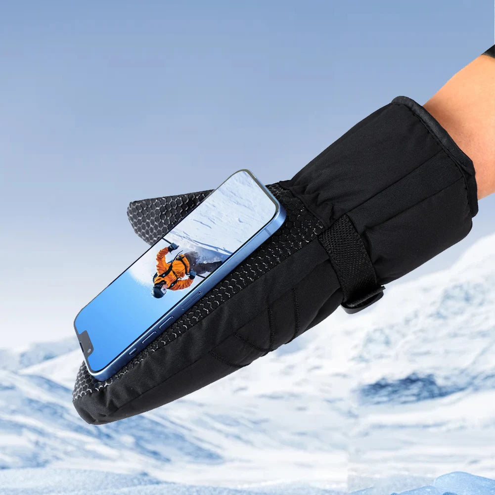Waterproof Ski Mittens Thermal Snowboard Gloves for Men Women