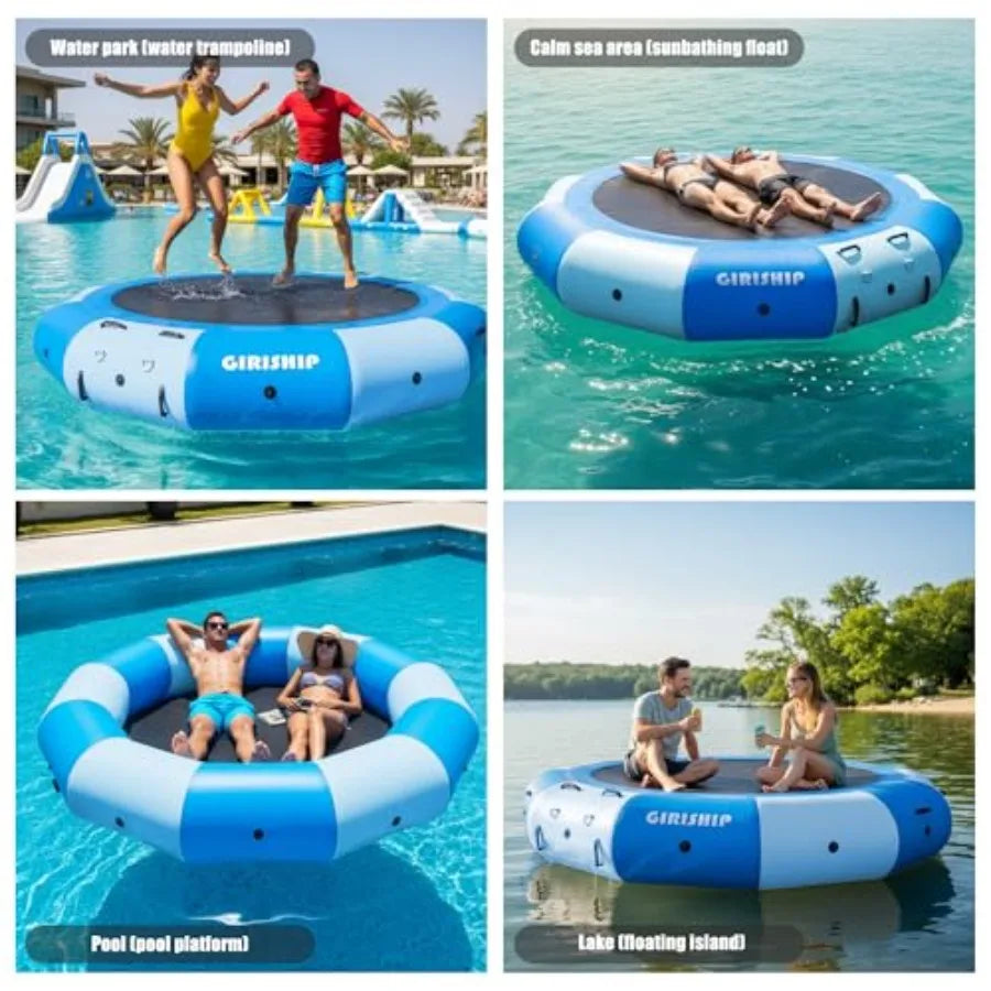 Inflatable Water Trampoline For Adults With Pump And Rope Ladder