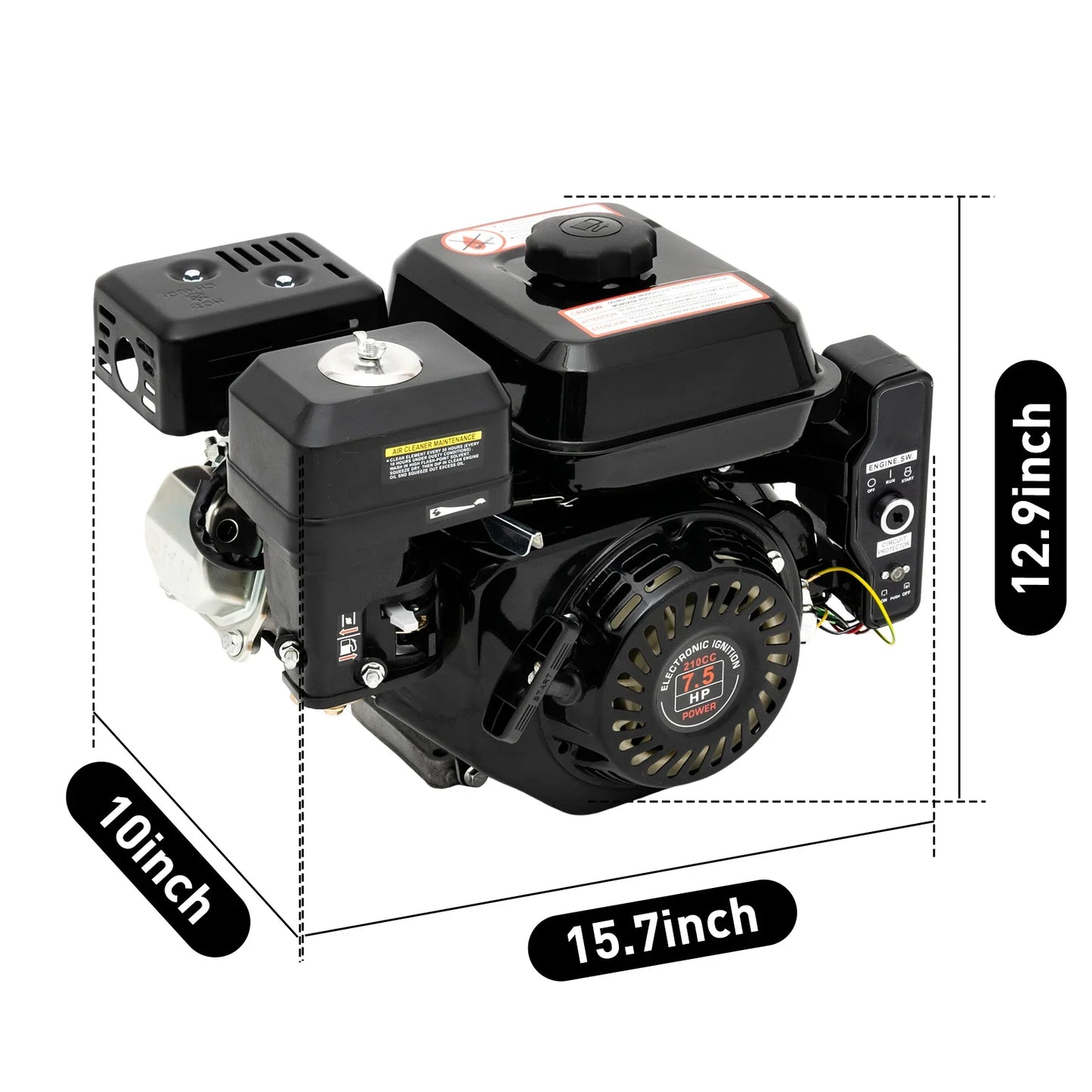 212cc Gas Go Kart Engine OHV AirCooled Pullstart Durable Performance