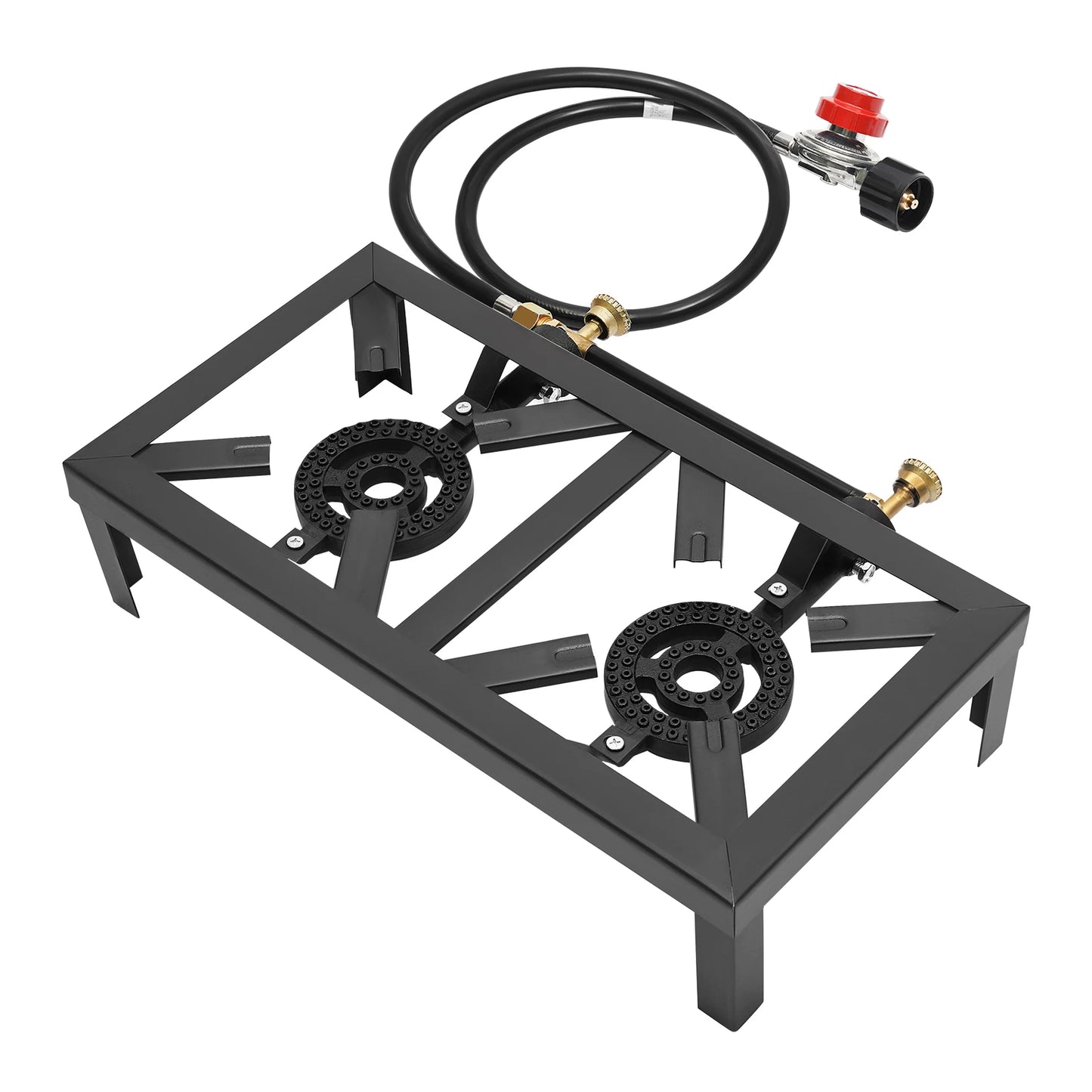 Double Burner 8000W Portable Outdoor Gas Stove With Regulator Hose
