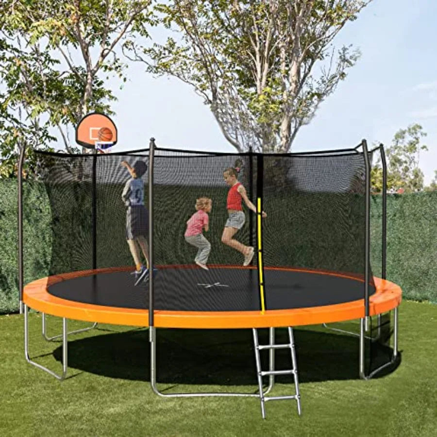 Outdoor Trampoline With Steel Frame UV Resistant Mat And Safety Net