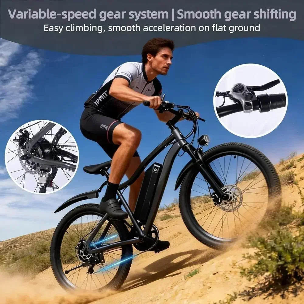 7-Speed 750W Electric Mountain Bike Unisex Folding With 25 MPH