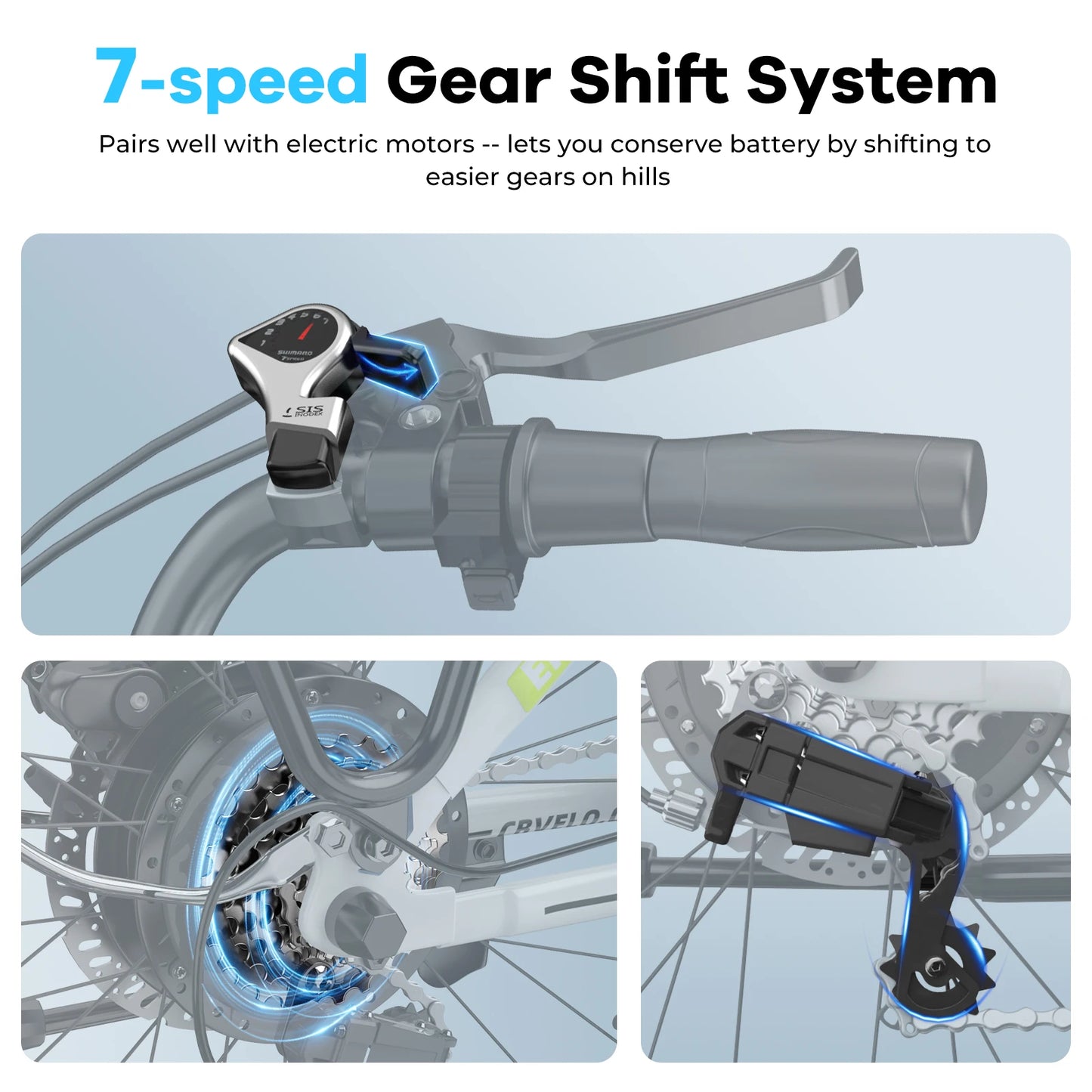 Cybvelo EK7 1000W Step Through Electric Bike With 48V Battery