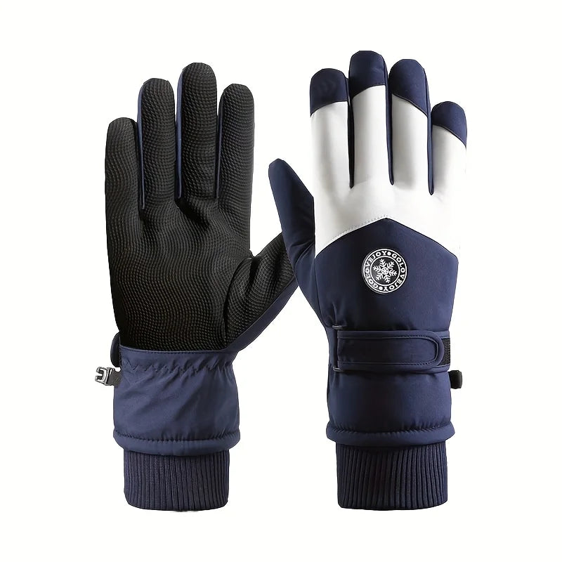 Winter Unisex Snowboard Ski Gloves PU Leather Waterproof Touch Screen