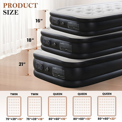 JHK Air Mattress With Non Slip Bottom For Home And Camping 660 Lbs Capacity