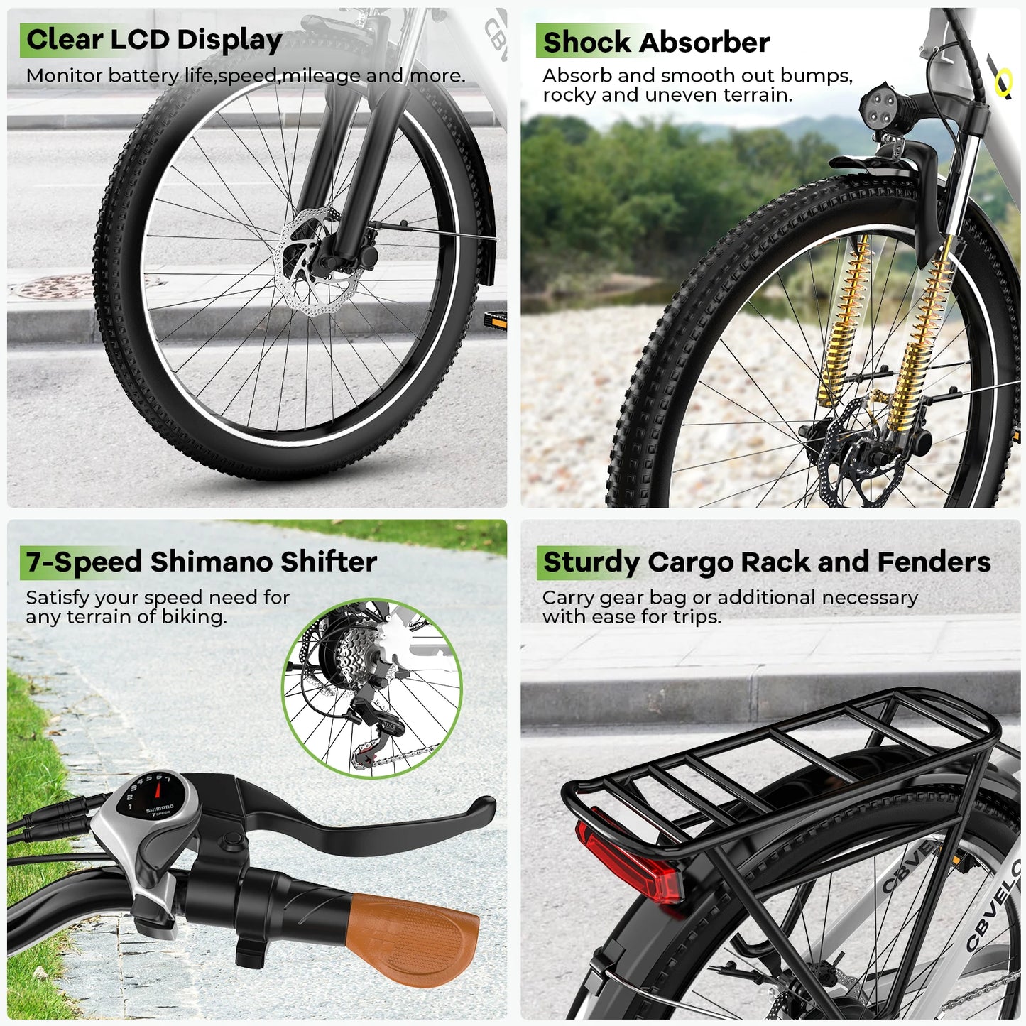 CBVELO EK2 1000W Electric Bike For Adults 80 Miles Range Ebike