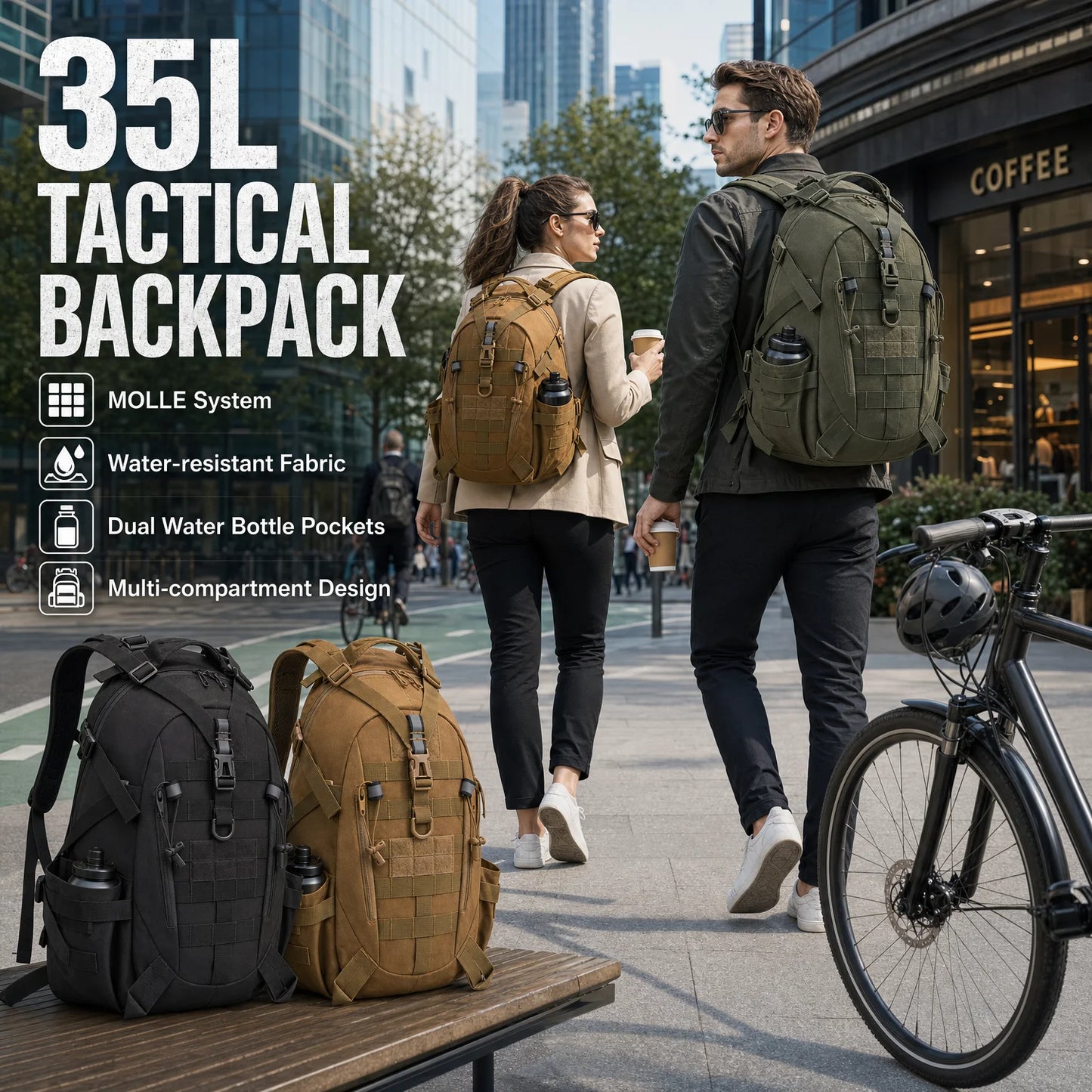 ReFire Gear Molle Tactical Backpack For Hiking And Camping